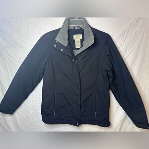 L.L. Bean Women’s XS Black Insulated ,‎ Gray Fleece Collar Winter Coat